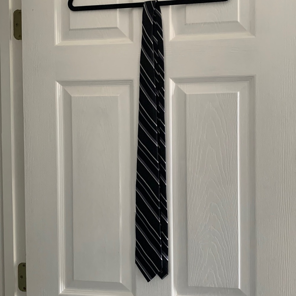 Black and silver tie